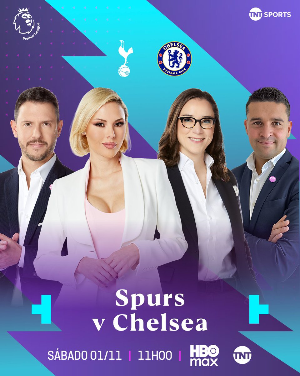 ¡Londres se paralizará con este juegazo! ❤️‍🔥

Y se disfrutará más con <a href="/MiroslavaMont/">Miroslava Montemayor</a>, <a href="/MajolaB/">Majo González</a>, <a href="/PepedelBosque/">Pepe Del Bosque</a> y <a href="/Rodrigo_Lara_Tv/">RODRIGO LARA</a>.

⚪ <a href="/Spurs_ES/">Tottenham Hotspur</a> 🆚 <a href="/ChelseaFC/">Chelsea FC</a> 🔵
📅 1 de noviembre
⏰ 11:00 
📲 <a href="/StreamMaxLA/">HBO Max Latinoamérica</a>: bit.ly/4fYZ4aQ
📺 <a href="/TNTLA/">TNT™ América Latina</a>

#LaPremierEnHBOMax | #TNTSportsEnHBOMax