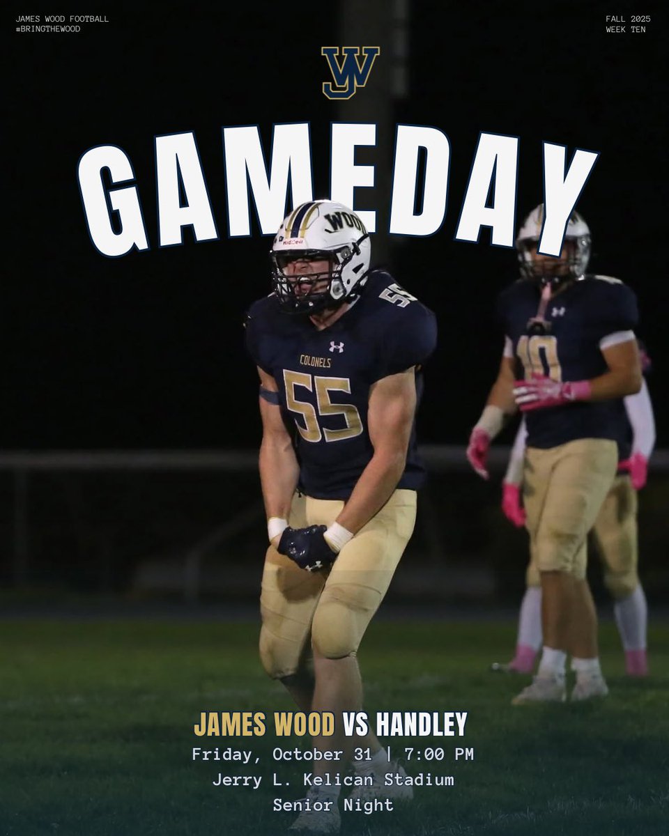 JamesWoodFB's tweet image. Made Every Snap Count

🆚 Handley Judges
🕜 7 PM
🏟️ Jerry L. Kelican Stadium

#BringTheWood #weekten #seniornight