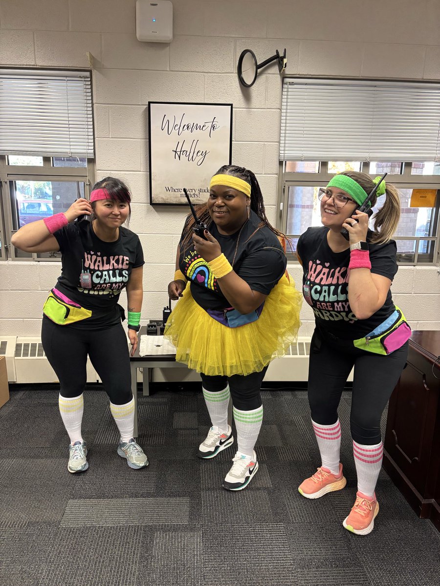 Walkie calls are our cardio! 🏃🏻‍♀️Happy Halloween from the <a href="/halley_es/">Halley ES</a> admin team! 🎃