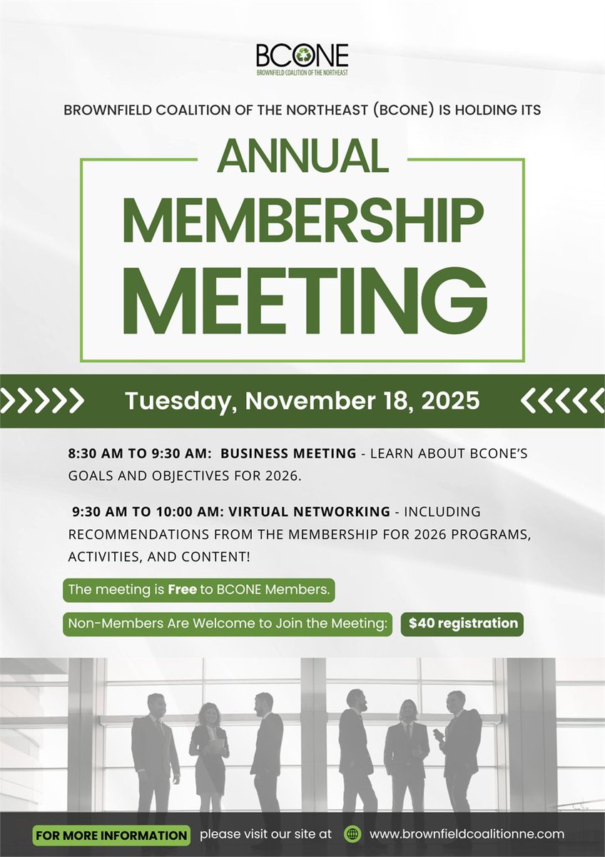 Don’t just watch change—drive it. 💪

Join BCONE’s Annual Membership Meeting (Nov. 18, 2025) to shape 2026 priorities &amp; connect with peers advancing sustainable redevelopment.

Save your spot 👉 swiy.co/jf8H