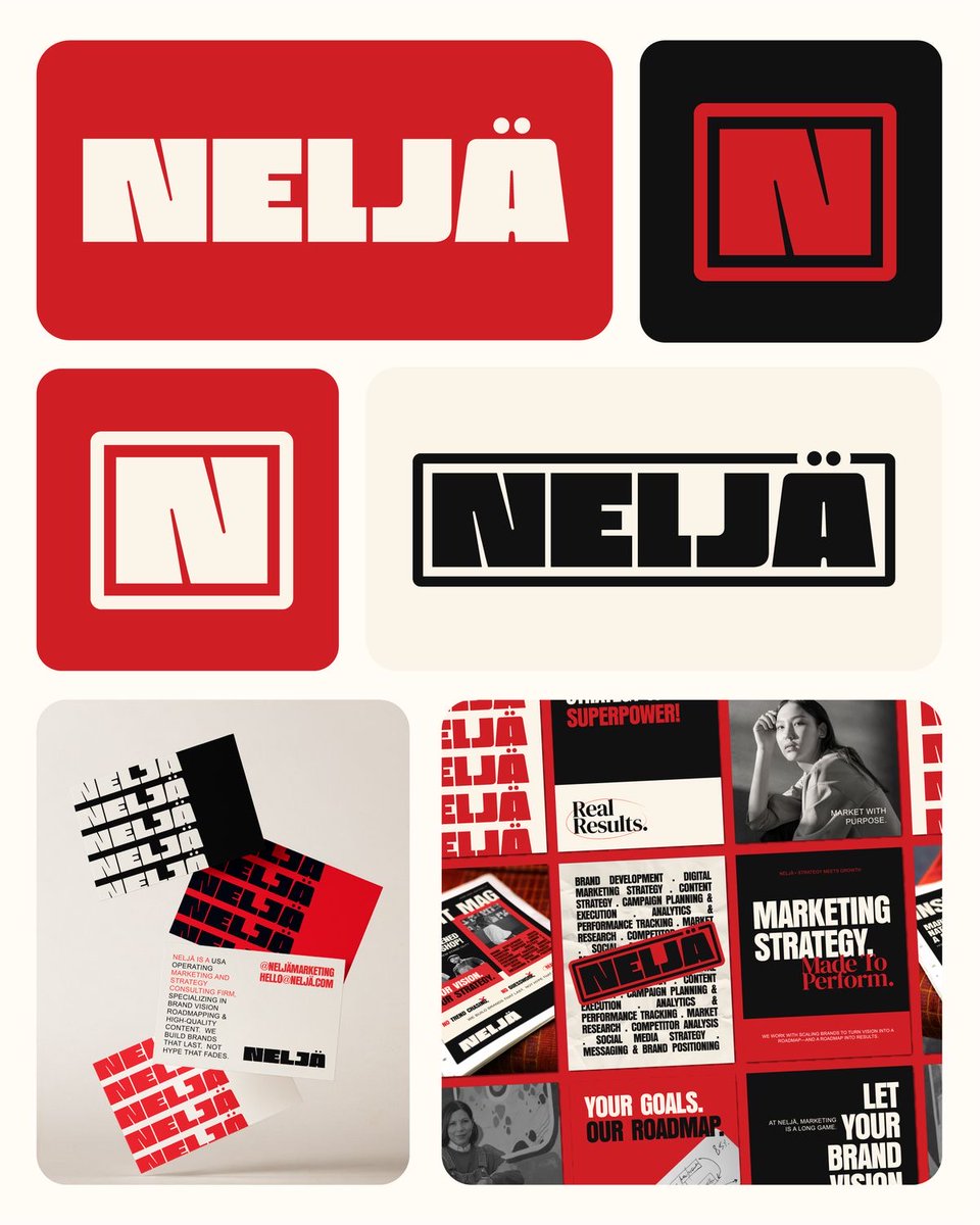 typelabo's tweet image. bold red and black brand identity from concept to rollouts