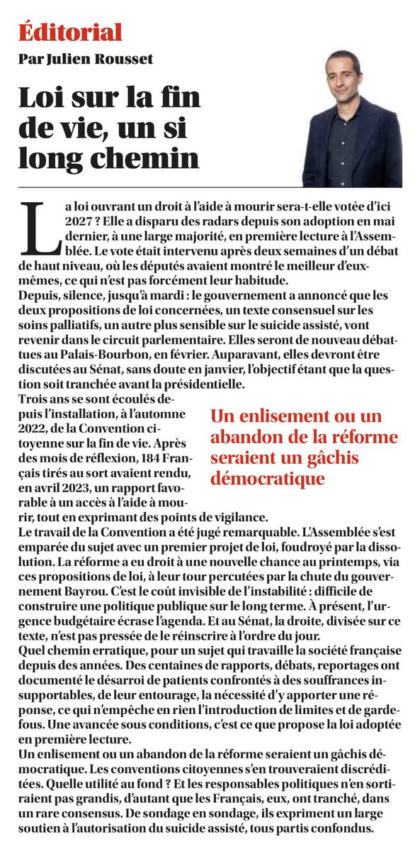 📰 Loi sur la fin de vie : un si long chemin… <a href="/sudouest/">Sud Ouest</a> 
#santé #Politique #Findevie