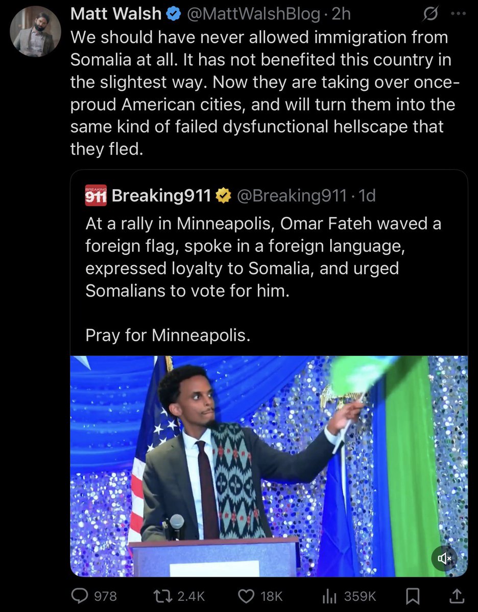 Cannot stress this enough: Omar Fateh is an American Citizen because he was fucking born in America. The fact that he’s doing public service makes him a better American than Matt Walsh