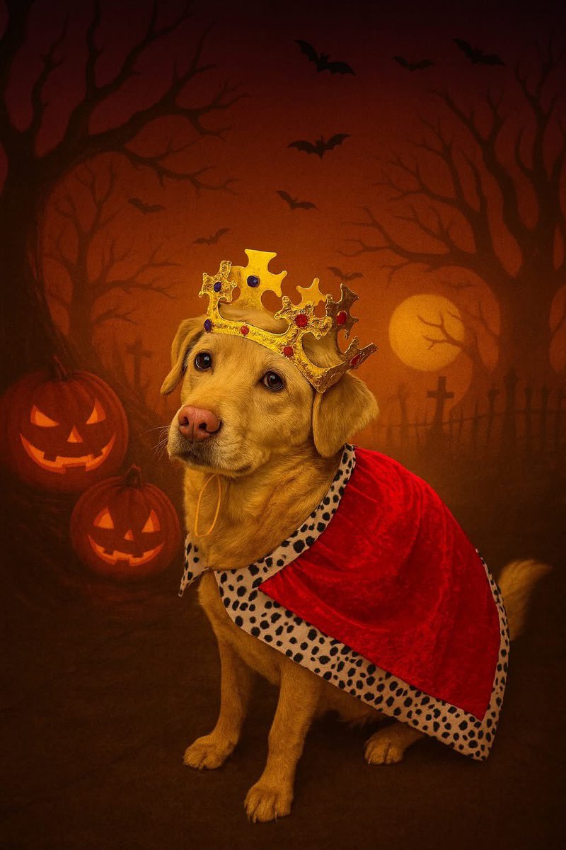 King Biscuit says #HappyHalloween all!

Bow to his royal self 

#Dogsoftwitter
#AdoptDontShop