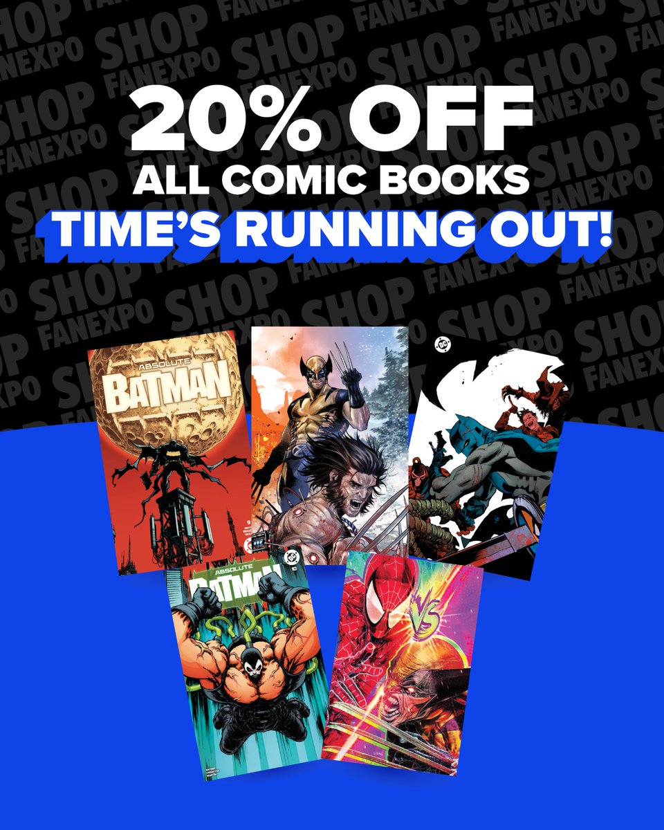 Time’s running out to save 20% on every comic at Shop FAN EXPO. Complete a run, grab that missing volume, or crack open a new world. Shop now: spr.ly/60117H3tx 

#ShopFANEXPO