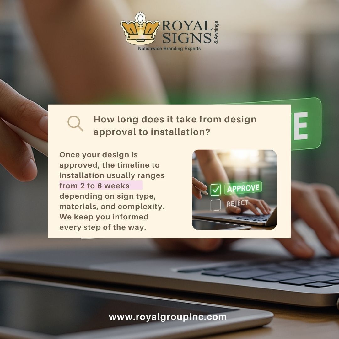 royal_signs1's tweet photo. Once your sign design is approved, installation typically takes 2 to 6 weeks, depending on permit requirements, materials, and project scope.

#SignProcess #SignExperts

Royal Signs &amp; Awnings
https://t.co/9os5LF5IC4
Houston: 832-699-1115
Austin: 512-675-6869
Dallas: 469-879-57286 https://t.co/FuGkltORS9