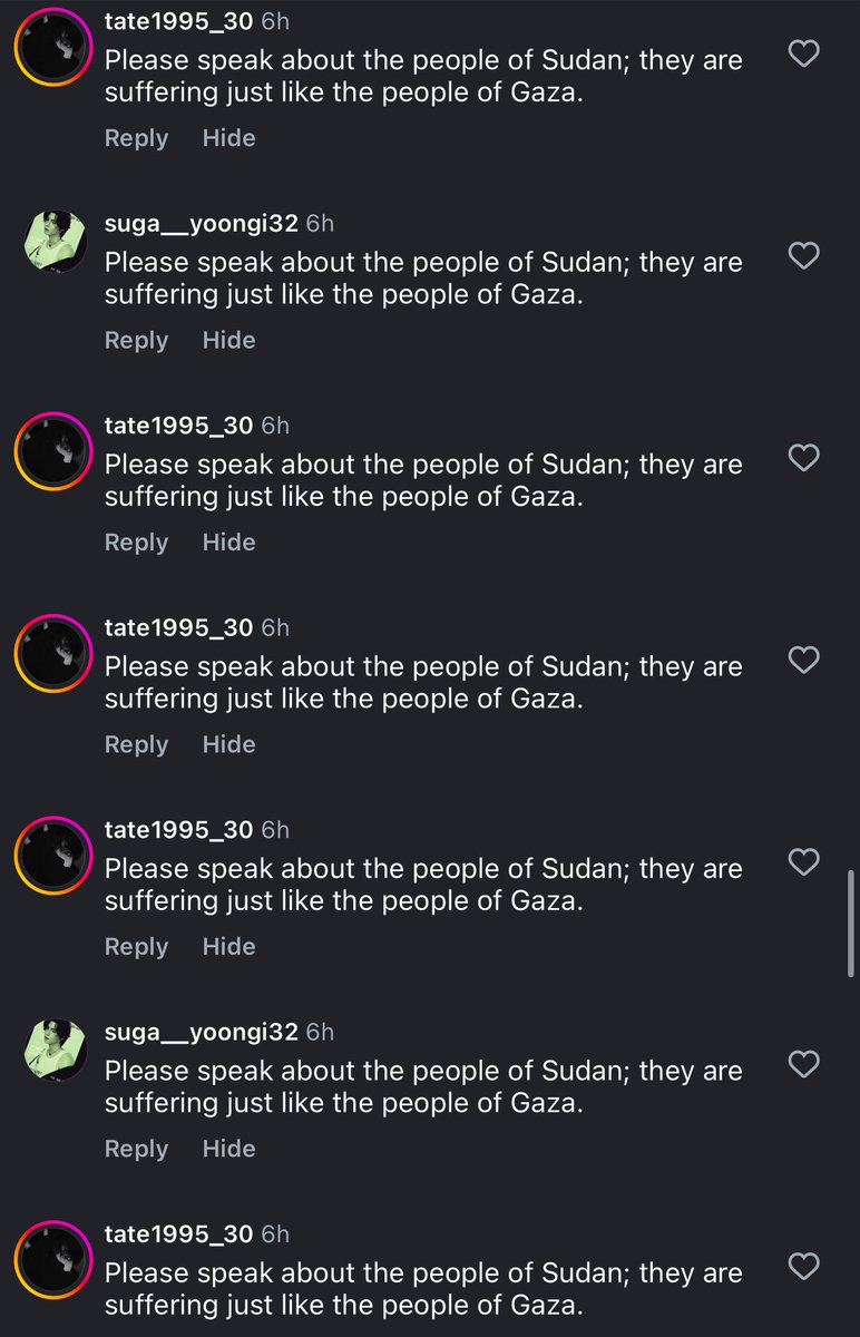 I am learning and posting more about Sudan as of late! It does disappoint me a tiny bit seeing the profile pictures though :/ i really think we can make the world a better place if you commented on their posts as well! Let’s make the world a better place 🫶