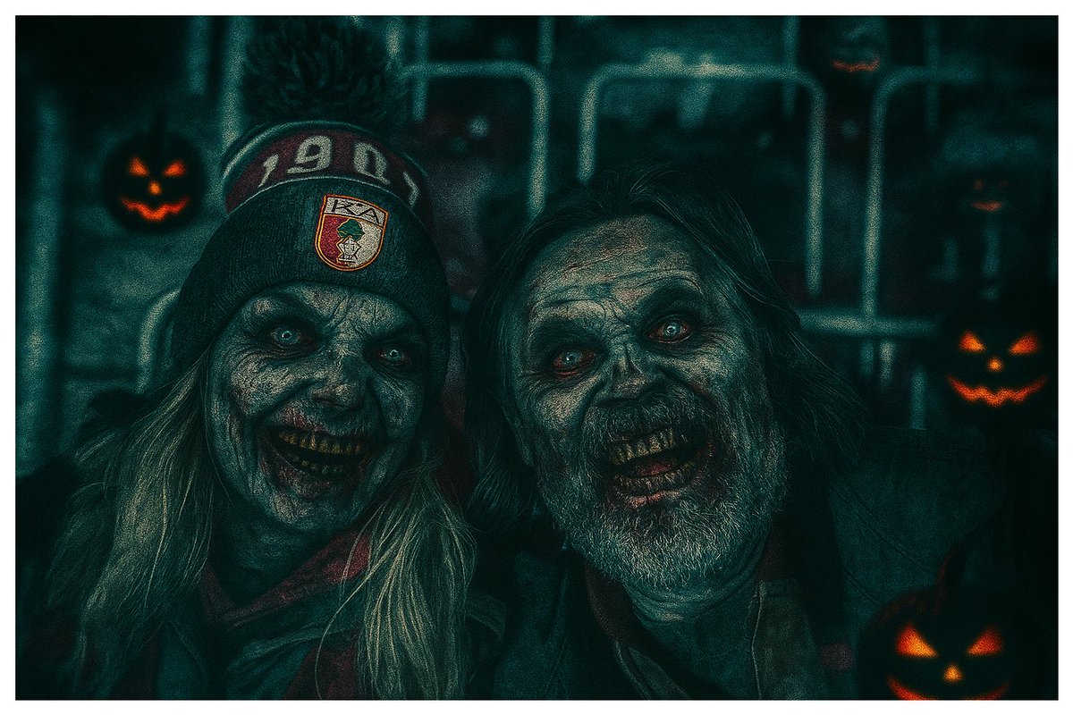 happy #halloween friday! 🎃 in 🏟️ while welcoming every ⚽️ fan and enjoying the ❤️💚🤍 atmosphere! #FCABVB and #NurDerFCA w/in #FinestFall cc. <a href="/VeBee/">Vanessa Johnson</a> <a href="/FCAugsburg/">FC Augsburg</a> <a href="/FCA_World/">FC Augsburg</a>