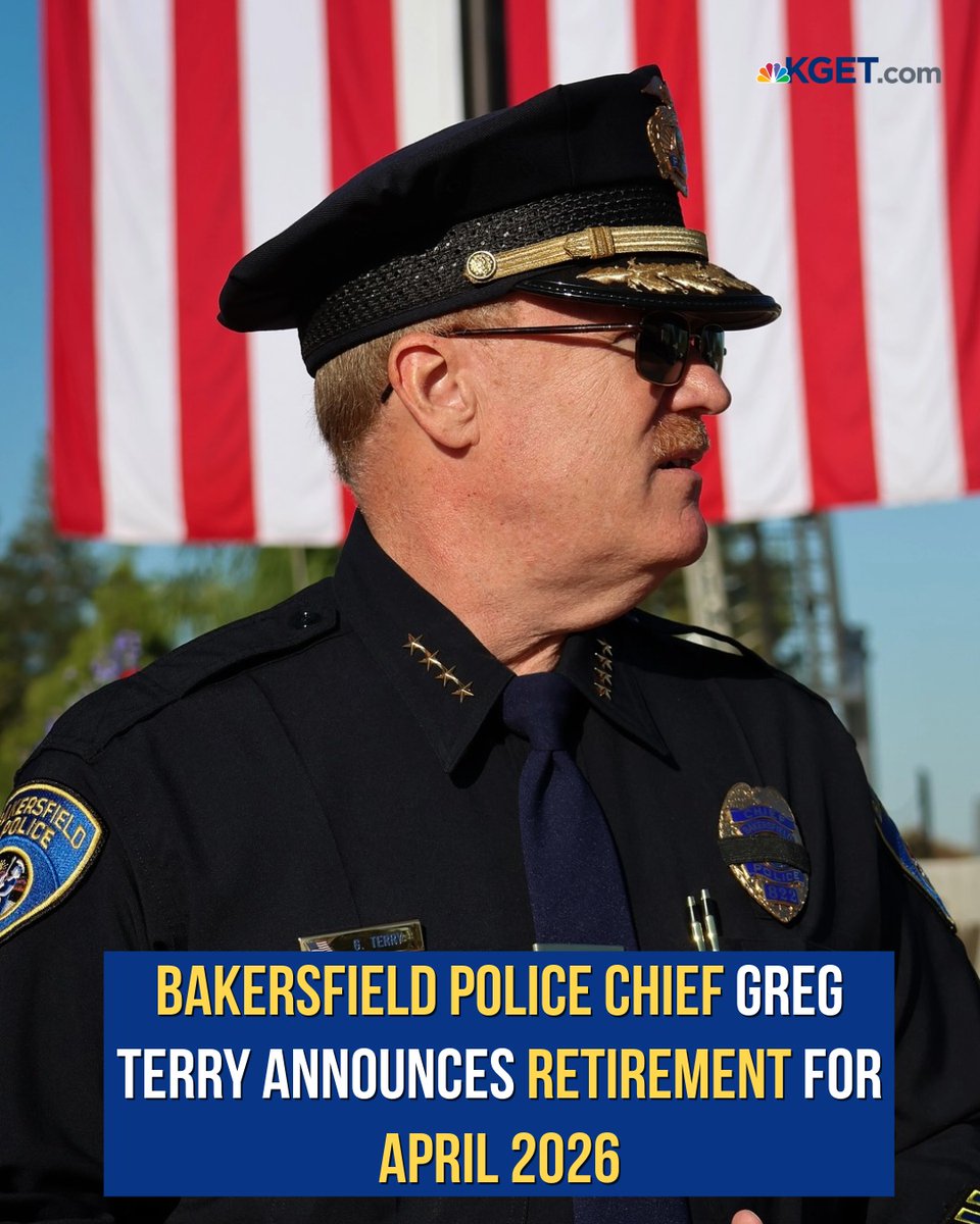 Bakersfield Police Chief Greg Terry announced his retirement from the department in April of 2026

Read the full article on our website.