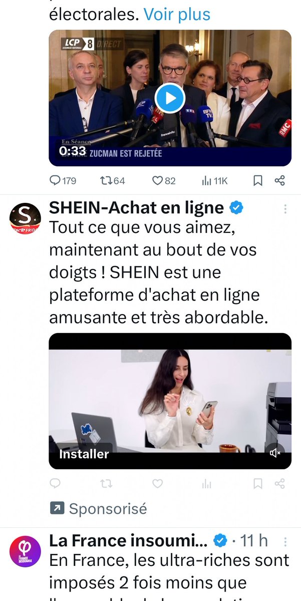 Oh! <a href="/EmmanuelMacron/">Emmanuel Macron</a> !
Je suis Mal organisé !!!
<a href="/faureolivier/">Olivier Faure</a> , <a href="/SHEIN_Official/">SHEIN</a> , @LFI sur ma TL...
.."Tout les 3tweet"..
Ta "France" petit manipulateur psychopathe !