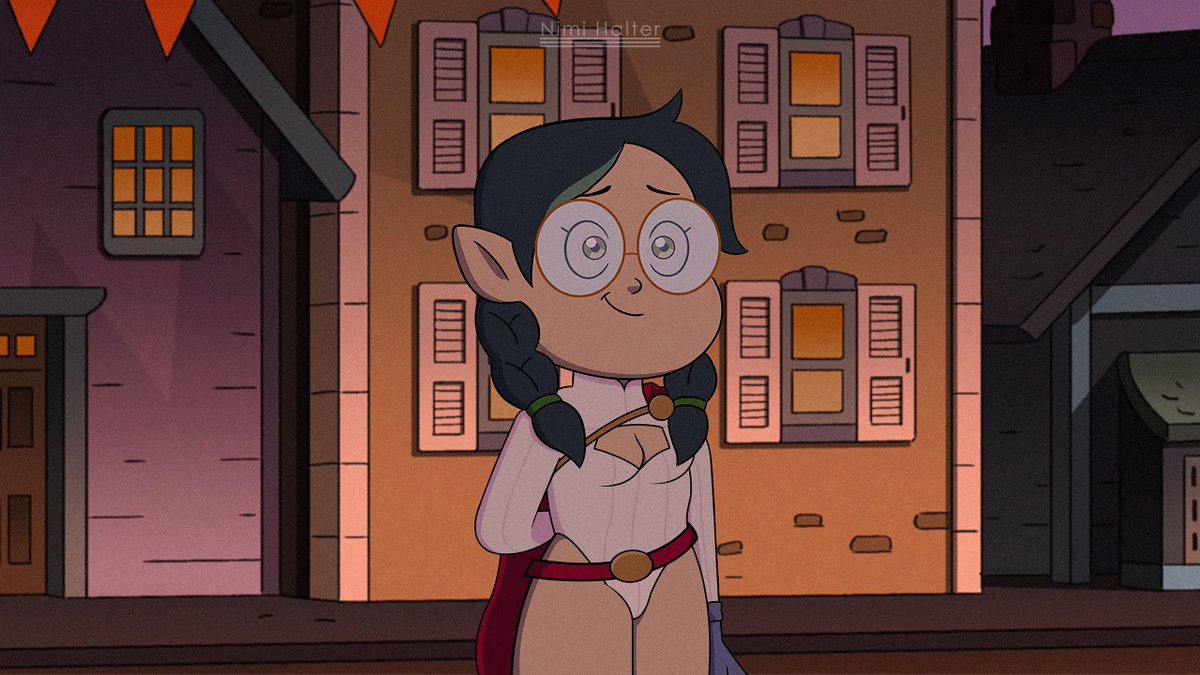 Edit of Willow Park from The Owl House as Powergirl. She didn't think the costume would be so revealing, but it's too late to go back and change.