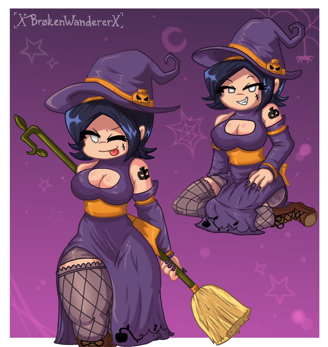 XWanderer_03X's tweet image. Shazam, here&apos;s Witch Nene! ☆
#nenefnf #fnf #fnffanart #digitalart #artstyle