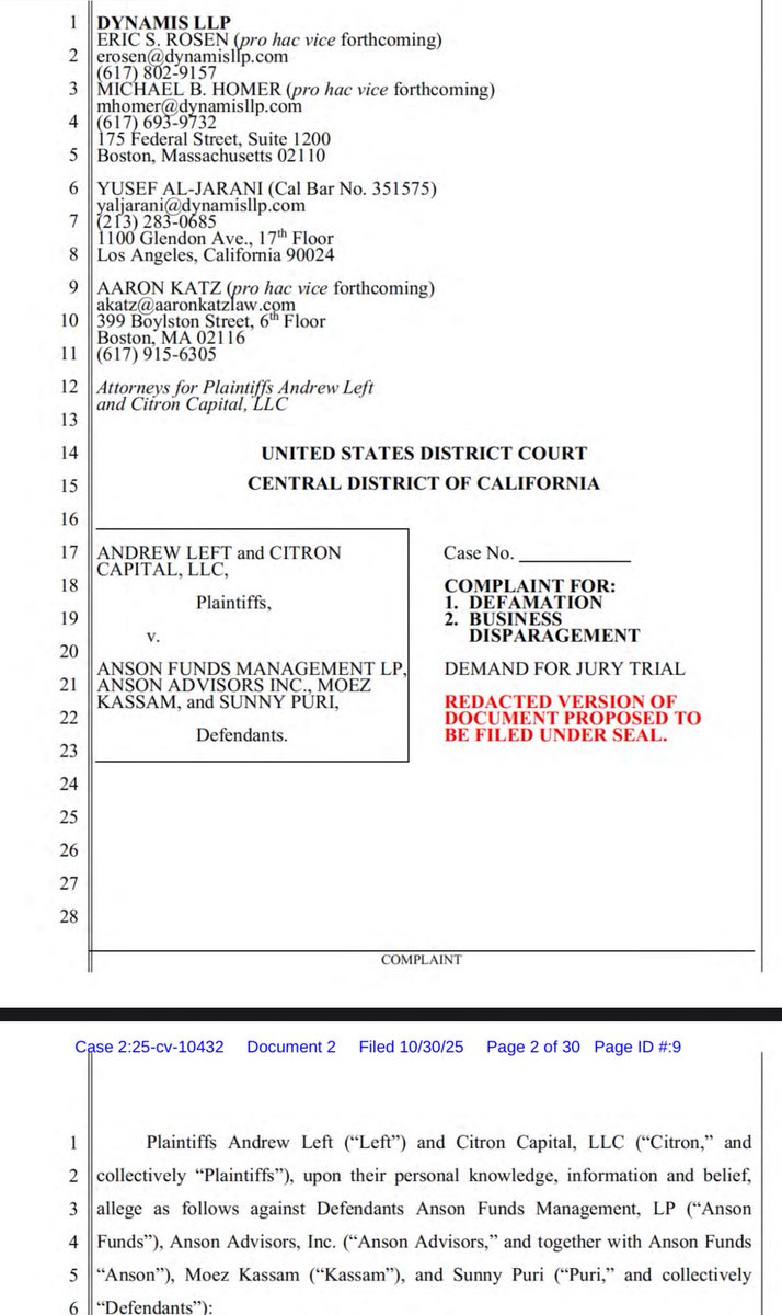 Andrew Left is now suing Anson Funds Moez Kassam and Sunny Puri

They say that rats eat their own tails sometimes …. I guess that’s true.