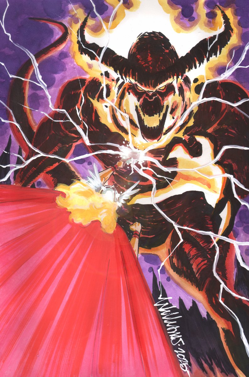 dwamsart's tweet image. My Surtur drawing (painting) from Wednesday&apos;s #GRAYBEARDSSTUDIO: EP. 138 ASGARDIANS.

#ArtForSale PM if interested and serious.