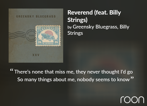 roonlabs's tweet image. #RoonShare #Roon #BillyStrings