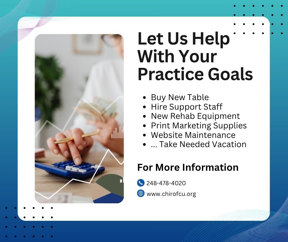ChiroFcu's tweet image. Visit chirofcu.org to see how we can help you meet your practice goals for 2025! #CFCU #Chirofcu