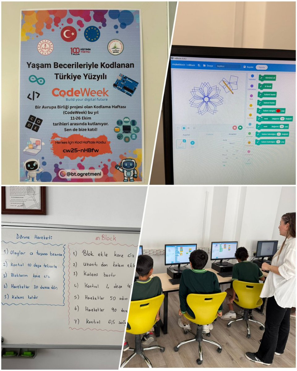 yesilurfa's tweet photo. CodeWeek kapsamında BT öğretmenimiz Hakan ÖZMEN liderliğinde 7 ülkenin katılımıyla ve Türkiye’den 52 farklı ilden 200’den fazla öğretmenin katılımıyla 520 bağlantılı etkinlik kaydı oluşturuldu. Uluslararası bir etkinlik zincirinin sahipliğini yapmanın gururunu yaşıyoruz. https://t.co/VVg0rwoWIT