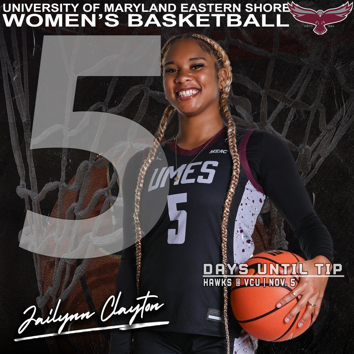 🏀 ⑤ ⒹⒶⓎⓈ ⓊⓃⓉⒾⓁ ⓉⒾⓅ 🏀

The Hawks open the 2025-26 season on November 5 at VCU.

Visit UMESHawkSports.com for the full 2025-26 schedule.

#HawkPride | #SoarAboveandBeyond | #HBCUMade