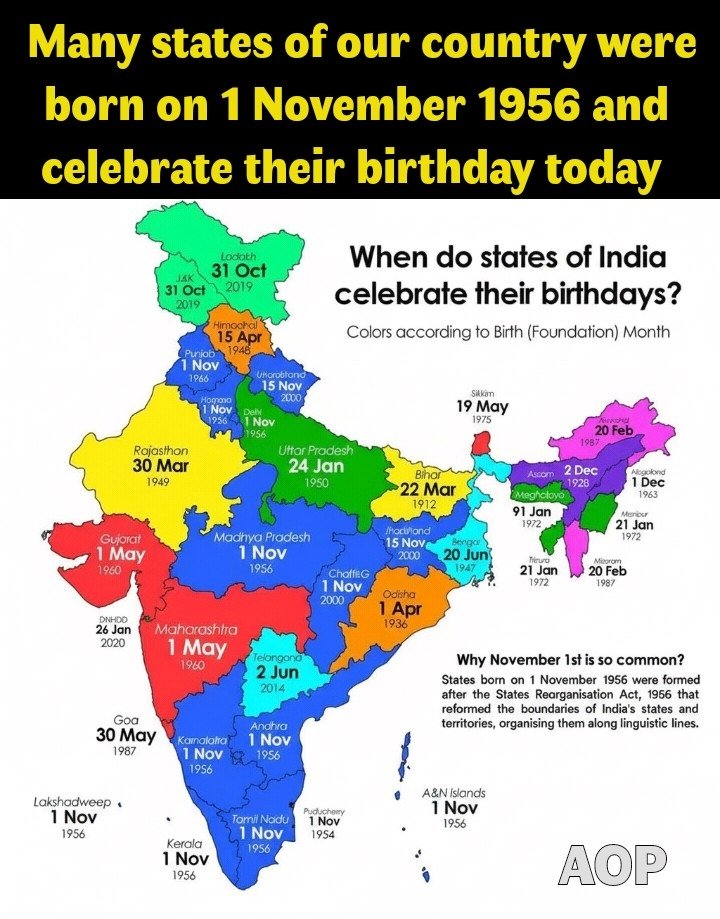 omprakash678's tweet image. My heartiest wishes to all the on the #FoundationDay for #Tamilnadu #Haryana #Punjab #AndhraPradesh #MadhyaPradesh #Karnataka #Chhattisgarh #Kerala #Lakshadweep #Puducherry #Delhi #Chandigarh #AndamanAndNicobar 

Let us all work together for the development of our country... 🇮🇳