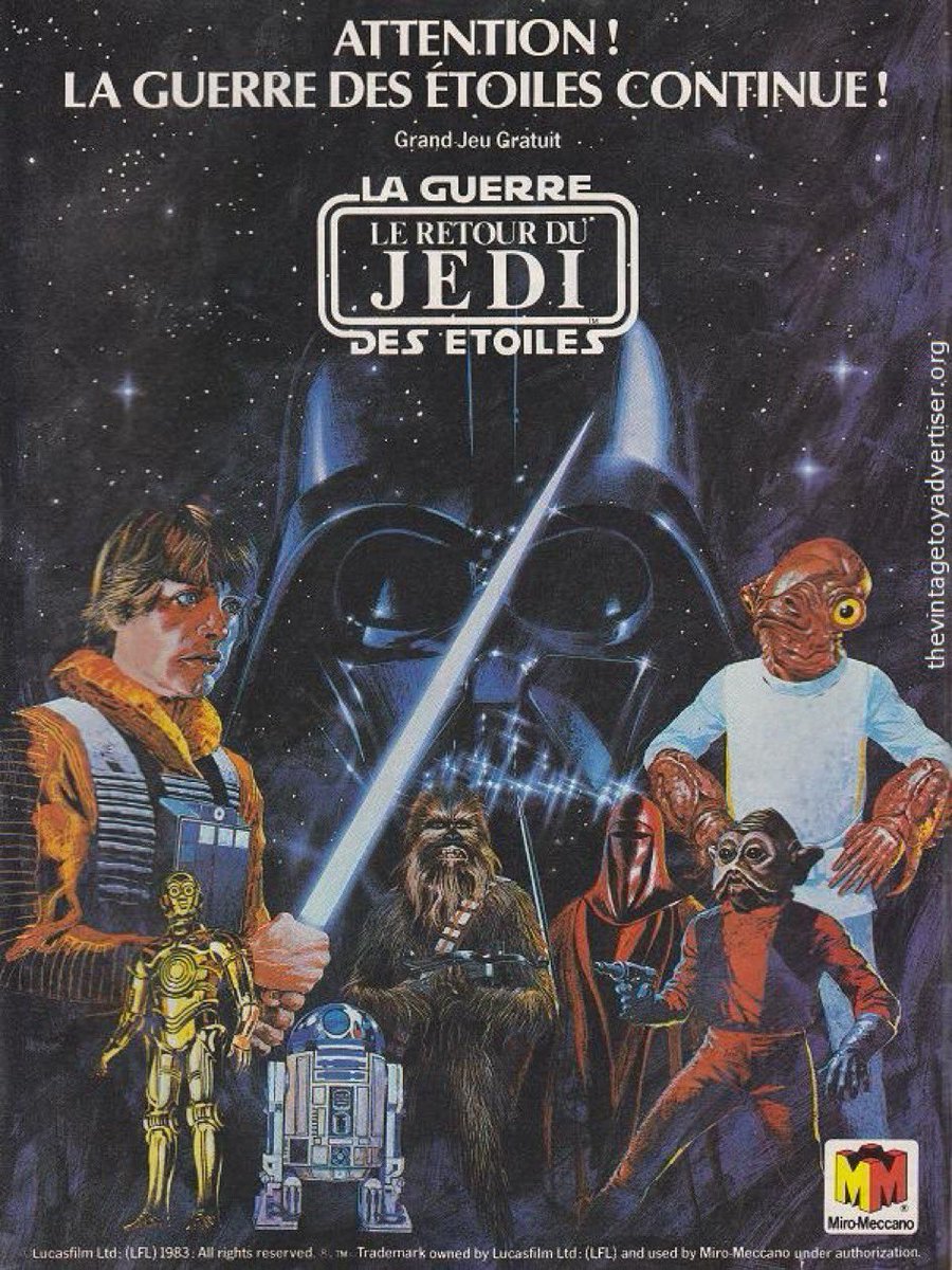 Bintage #StarWars Miro-Meccano ROTJ flyer 1983.