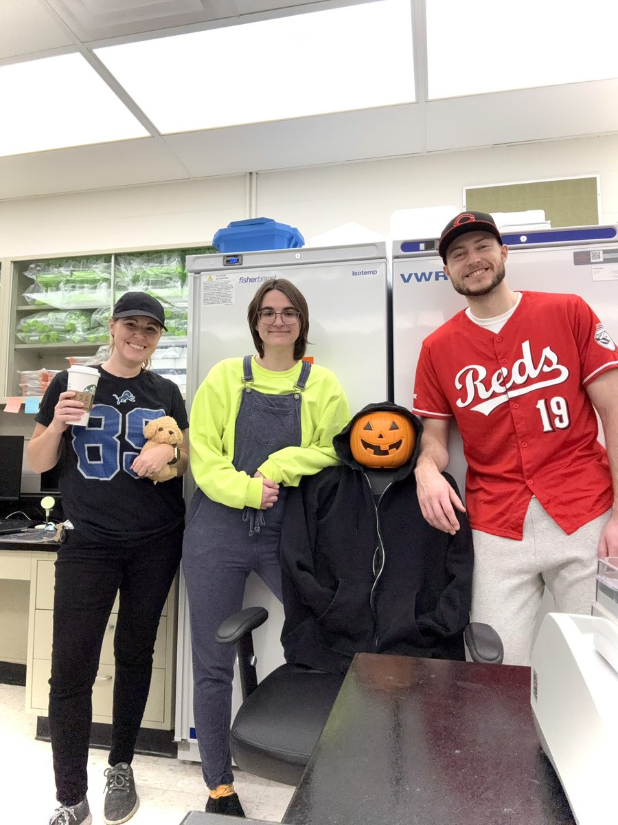 Happy Halloween from (left to right) Victory Monday Dan Campbell 🏈, Minion 🍌, ghost of Emily (get well soon! 🤧), and Reds baseball player ⚾️.