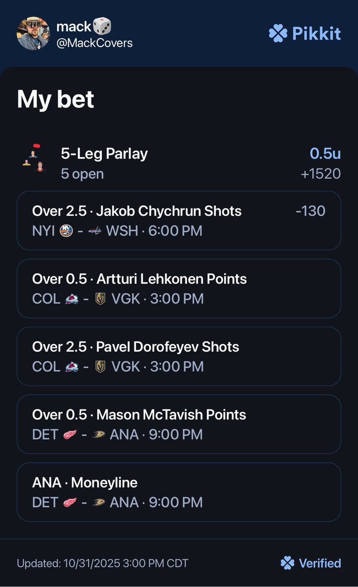 The likelihood this hits is about the same as me being sober by the ducks game.

😇