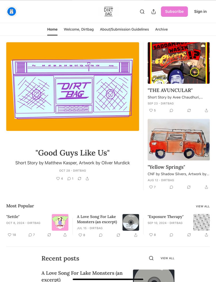 New publisher listing for: Dirtbag <a href="/DirtbagWriting/">DirtbagWriting (Closed)</a> (Fiction Poetry Nonfiction; non-paying) duotrope.com/magazine/dirtb… #WritingCommunity