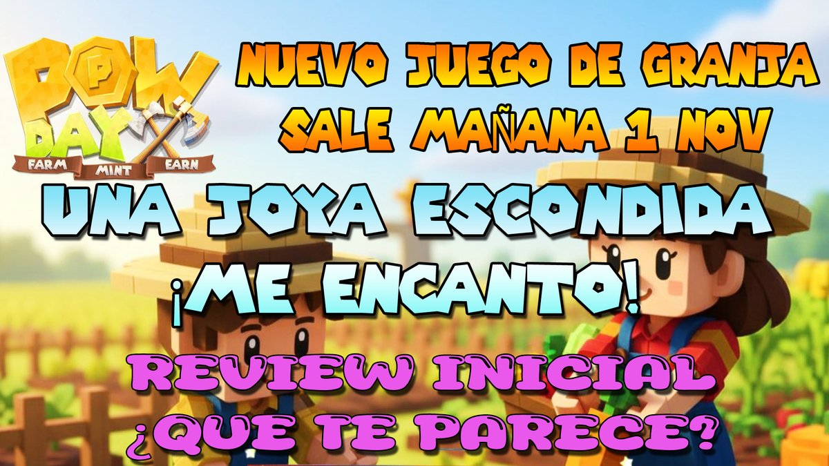 💎NUEVA JOYA 💎 🌾JUEGO DE GRANJA QUE SALE MAÑANA | POWDAY FARM NFT 2025 

youtu.be/DCQp9S8xg-4?si… 

<a href="/PowdayOfficial/">Powday Farm - “Play Hard. Earn Smart.”</a> #powday #powdayfarm
