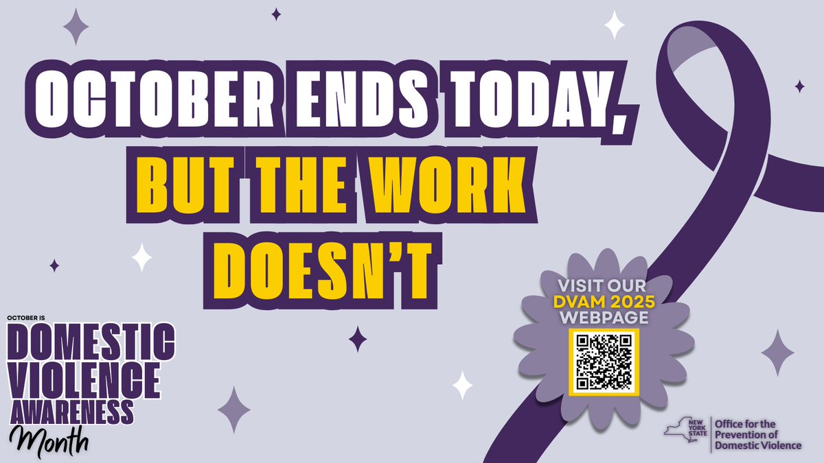 As Domestic Violence Awareness Month 2025 comes to a close, OPDV wants to say thanks to everyone who came to our events and showed support for survivors this month! #DVAM2025 💜
