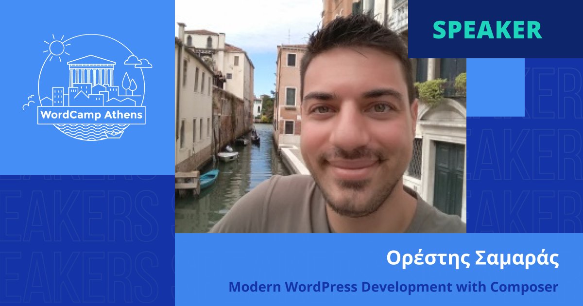 WordCampAthens's tweet image. Ανακάλυψε πώς μπορείς να φέρεις σύγχρονες πρακτικές ανάπτυξης PHP στα WordPress projects σου, χρησιμοποιώντας το Composer, μέσα από την ομιλία του Ορέστη Σαμαρά. 💻 Ο Ορέστης είναι software engineer από τη Θεσσαλονίκη, με πάνω από 10 χρόνια εμπειρίας στο WordPress. 
#WCΑΤΗ2025