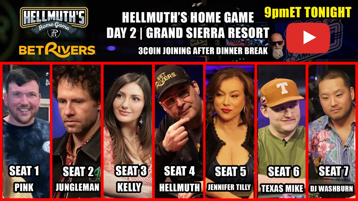 Livestream DEBUT 9pmET ♦️ Hellmuth's Home Game 
🔗: youtube.com/live/gO7Cthfyf…