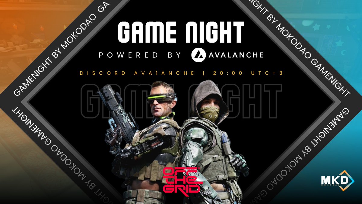🎮 <a href="/playoffthegrid/">Off The Grid</a> GAME NIGHT

Let's play the cyberpunk extraction royal powered by <a href="/GamingOnAvax/">Avalanche Gaming 🔺</a>, with $AVAX rewards!

Download now and join the Ava1anche Arcade
💰 10 AVAX in raffle rewards
📅 Tonight at 8 PM (UTC-3) 🇧🇷
📍 Avax Gaming's Server discord.gg/RDkyrBBQua