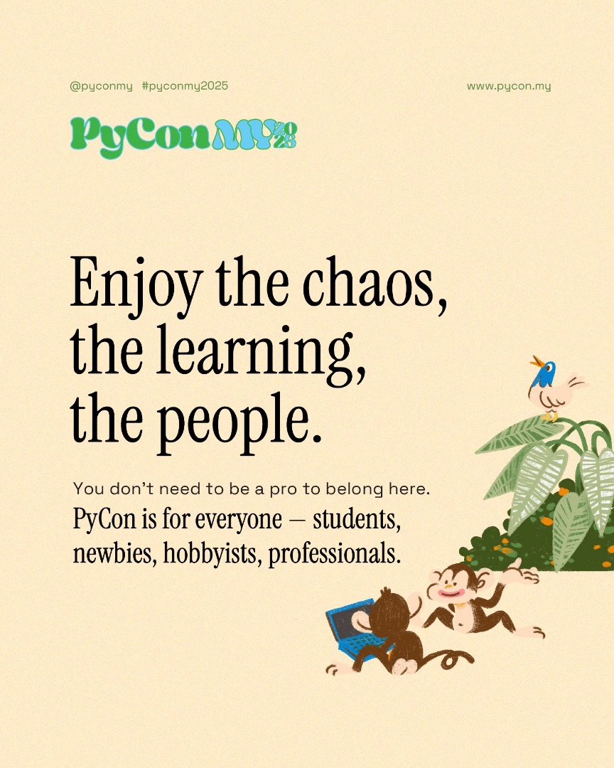 pyconmy's tweet image. ✨🐍 FIRST TIME AT PYCON MY? (2/2)
Your Newbie Survival Guide to @clcoding-ing in Public!
More tips here 💯