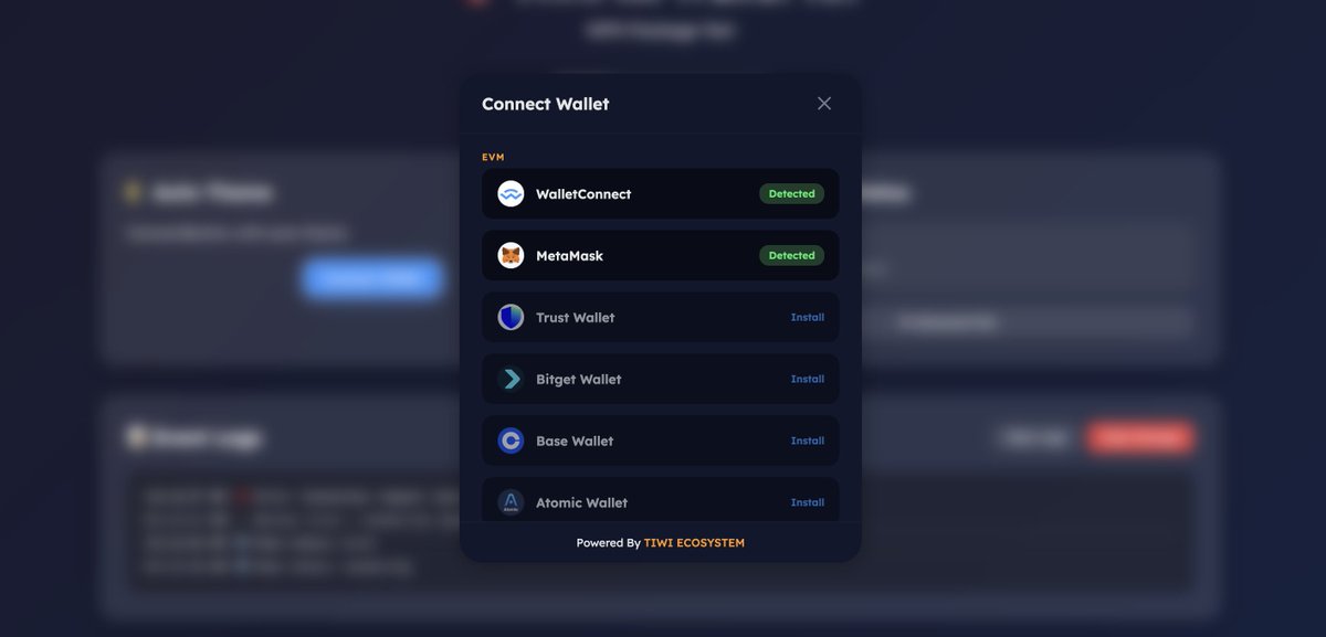 We just built our own custom wallet connect kit for <a href="/tiwiecosystem/">TIWI Ecosystem</a> projects.

Test out and let's have your feedback.
connectkit.tiwiflix.xyz/test-react.html

CC: <a href="/cdslabs_/">CDS Labs</a>