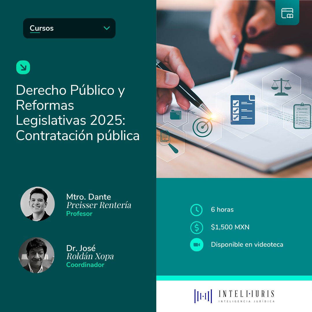 🛠️ ¿Sabes cómo impactan las reformas en la contratación gubernamental? 

Conoce los nuevos criterios legales con <a href="/DantePreisser/">Dante Preisser</a> en el curso Contratación pública

Inscríbete 👉 bit.ly/45Vb3BD 

ContrataciónPública #DerechoPúblico #Reformas2025