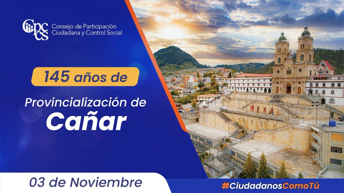🔊Desde el Cpccs extendemos un fraterno saludo a la hermosa provincia de Cañar, tierra de gente trabajadora y comprometida con la patria.