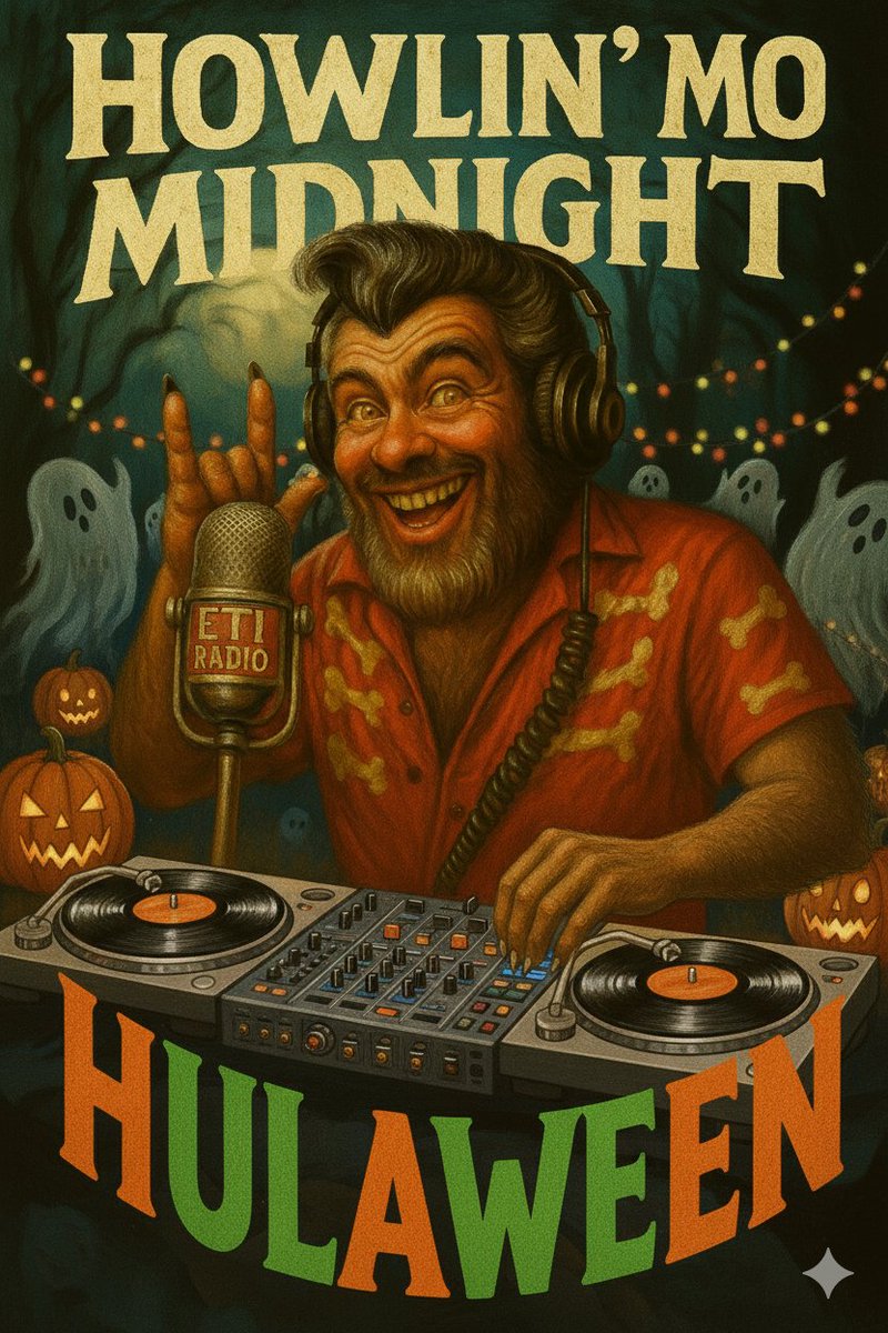 🎃 Aloha, ghouls and groovers - Happy Hulaween from ETI RADIO! 🎶 Howlin’ Mo Midnight is live on air NOW
Click the link to join the ETI RADIO Hulaween broadcast and let the haunted hula begin:
exotictikiisland.com/access-the-eti…
#hulaween #etiradio #tikibrian #halloween #tiki
