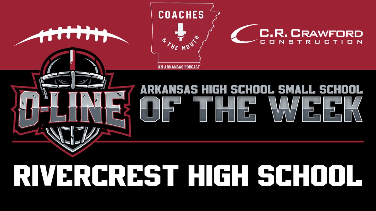 The Rivercrest offensive line was named the Coaches &amp; The Mouth Podcast/CR Crawford Construction Small School Offensive Line of the Week after their performance last week vs. Osceola.  GO COLTS!
#coachesandthemouth