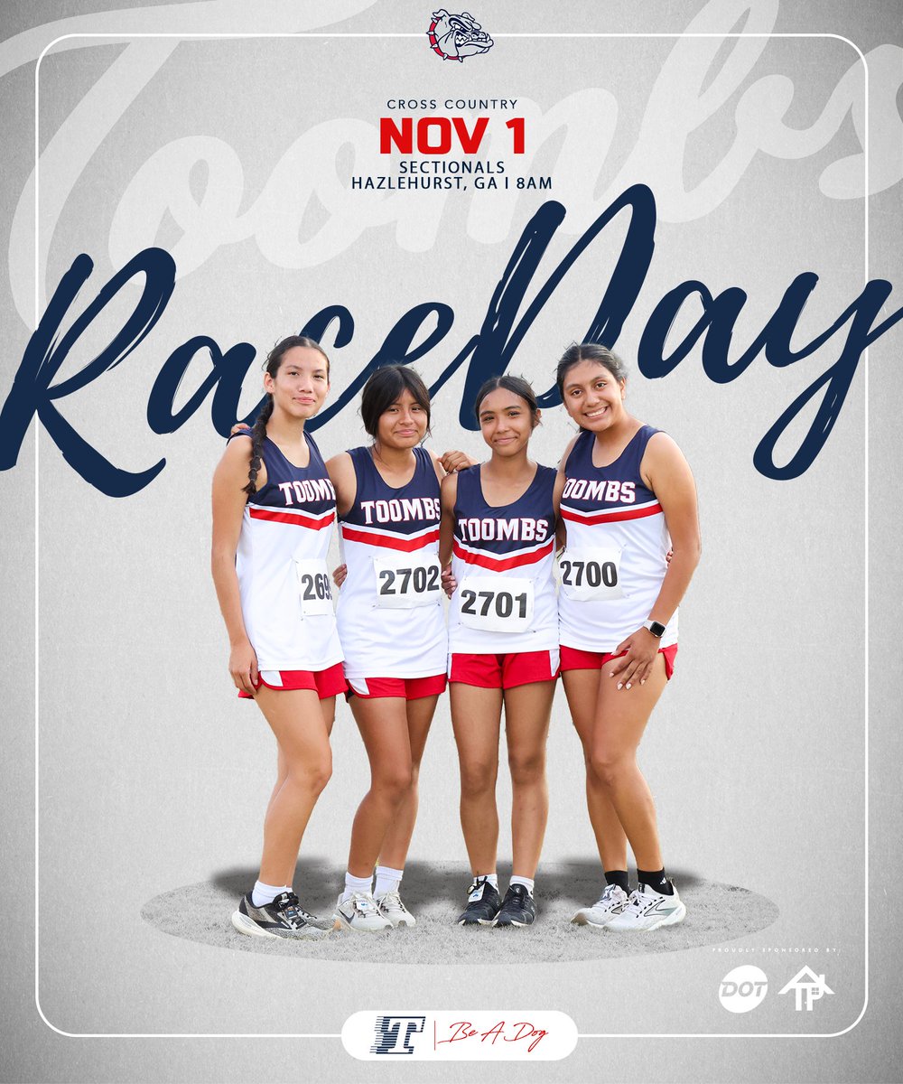 Toombs County HS Cross Country Race Day!
📍Hazlehurst, Ga
⏰ 8:00 AM
🎟 gofan.co/event/4009536?…

Proudly sponsored by Dot Foods and Todd Padgett Housing Center Inc. !

#BAD #BeADog #GoDogs #CommitToTheT