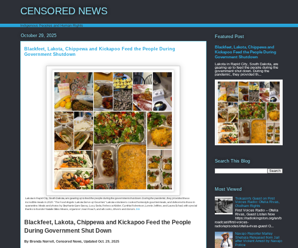 WaterLakota's tweet photo. #Blackfeet, #Lakota, #Chippewa and #Kickapoo Feed the People During the Government Shutdown. Censored News, in its 19th year as a service to Indigenous Peoples and human rights. Our links on Indybay https://t.co/f7X7qGJOam https://t.co/zCfFAJTbuS