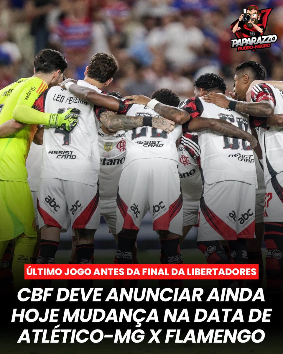 A CBF deve anunciar ainda hoje as mudanças nos jogos de Flamengo e Palmeiras pelo Brasileirão, antes da final da Libertadores.

Os confrontos entre Atlético-MG x Flamengo e Grêmio x Palmeiras devem ser antecipados para o dia 25 de novembro, uma terça-feira.

Isto correrá pois,