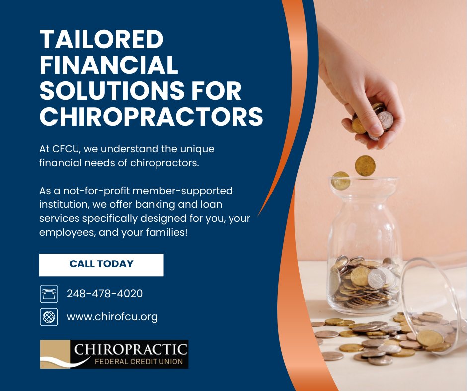 ChiroFcu's tweet image. Contact us today to see how we can help you and your practice! chirofcu.org
#tailoredsolutions #CFCU #Chirofcu