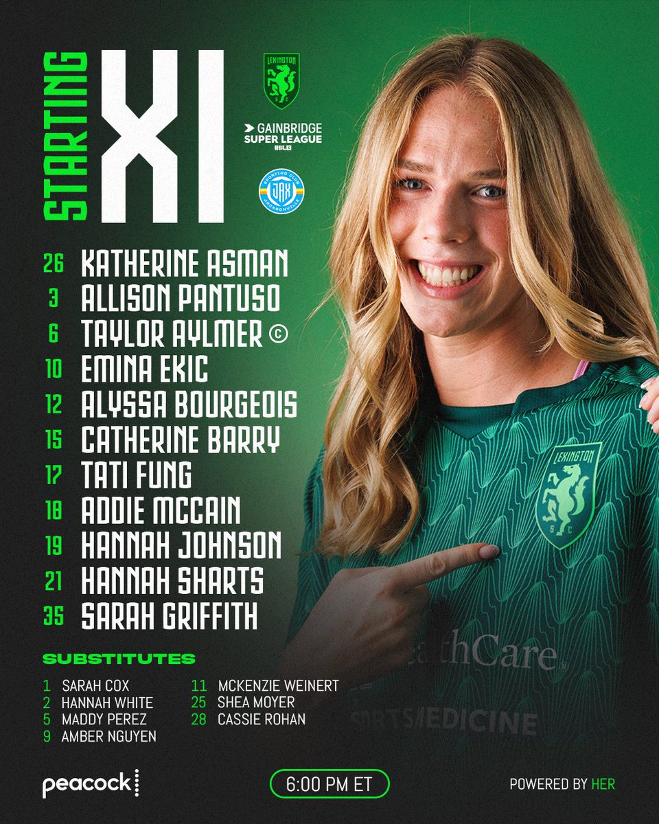 A 𝖘𝖈𝖆𝖗𝖞 good lineup 🟢📋

#LEXvJAX | #LexGo | #PoweredByHER