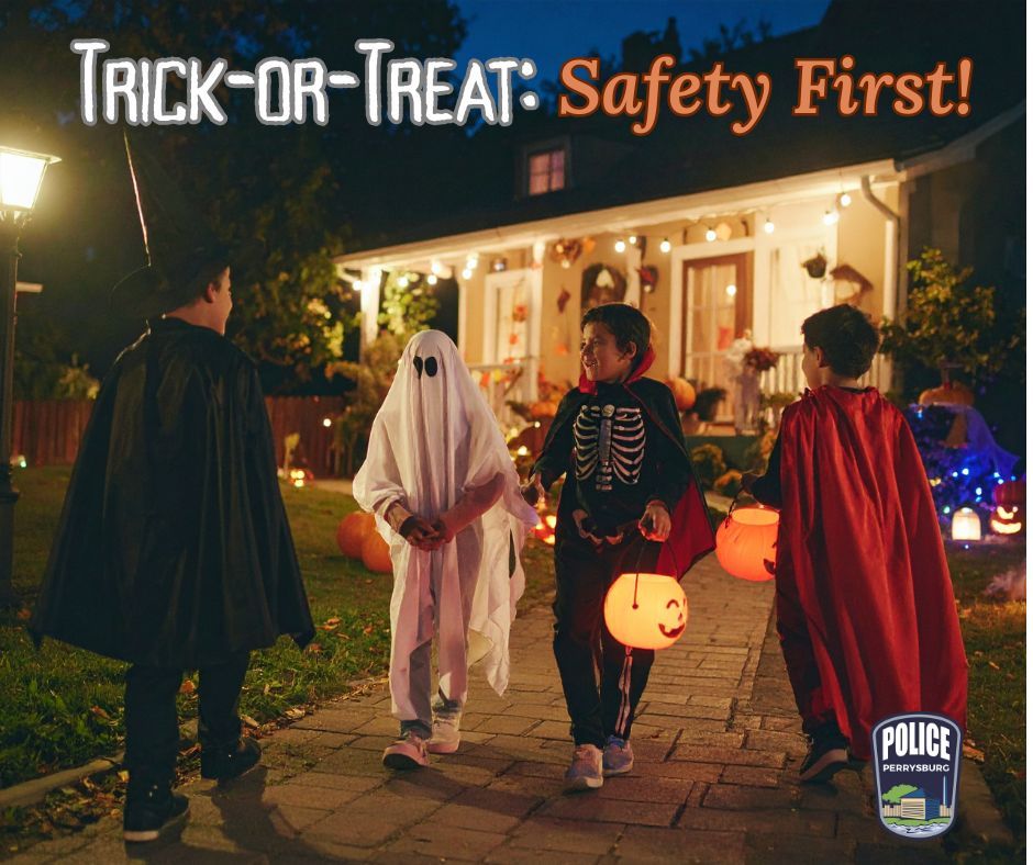 As the community prepares for trick-or-treating tonight from 6–8 p.m., we want to remind everyone to stay safe.

🎃 Carry a light &amp; use reflective material
👧 Children should stay in groups or with an adult
🚗 Drivers: slow down &amp; stay alert

More tips: perrysburgoh.gov/CivicAlerts.as…