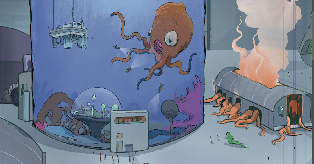 Good news!--Having Tentakuru in your movie guarantees a big opening weekend for your monster movie! Bad news--His contractual fish per diem will bankrupt you. Check out all the latest Area 51 Studios happenings @ Area51comic.com/ks