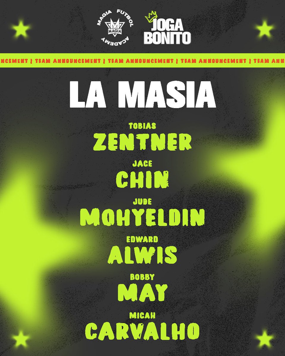 JOGA Bonito | 3 V 3 | Championship Day

La Masia confirmed and set to compete in the Flamenco division November 16th, 2025 somewhere in Southern California!