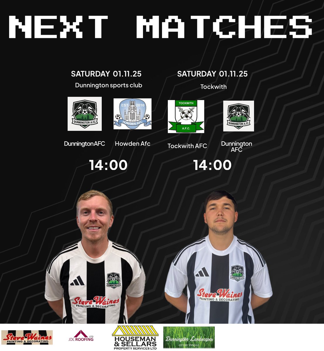Both teams back in league action tomorrow.

The first face Howden at home after only playing them 3 weeks ago, where we turned them over 5-1.

The reserves are away to Tockwith looking to build on promising performances over the last month. 

#UTD #magpies 🖤🤍