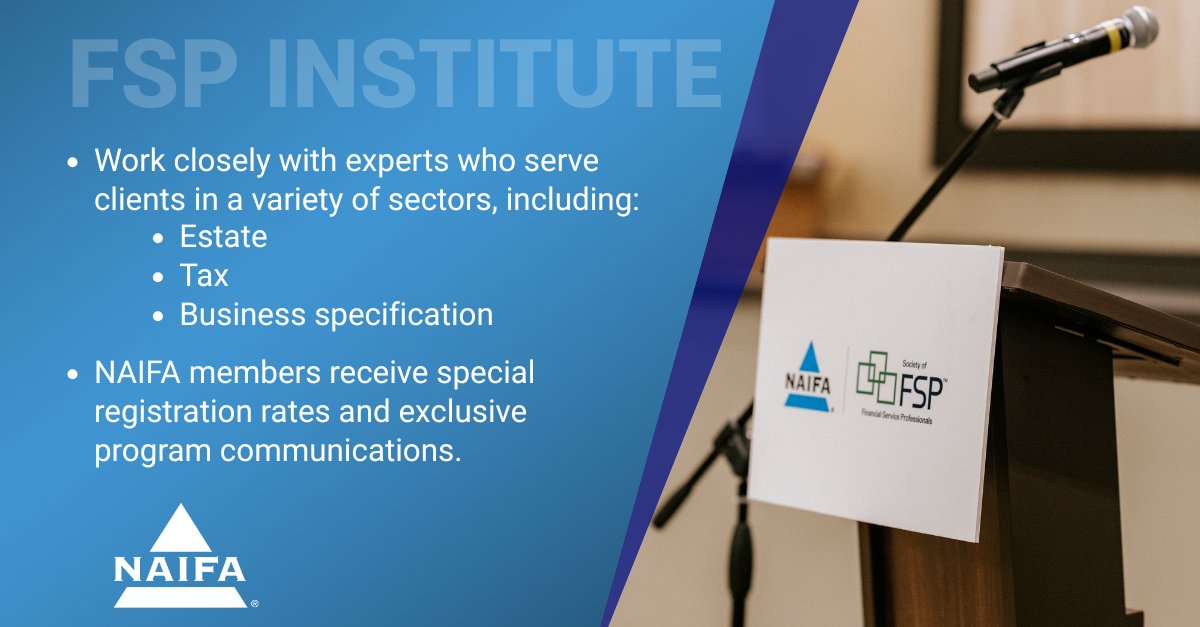 Level up your expertise at FSP Institute, Feb 17–20, 2026 in Orlando! 🌟 Connect with top estate, tax &amp; business planning experts in an intimate, high-impact setting. NAIFA members get special access &amp; perks. Learn more: hubs.ly/Q03R2QkM0
 #EducateToElevate #NAIFAProud
