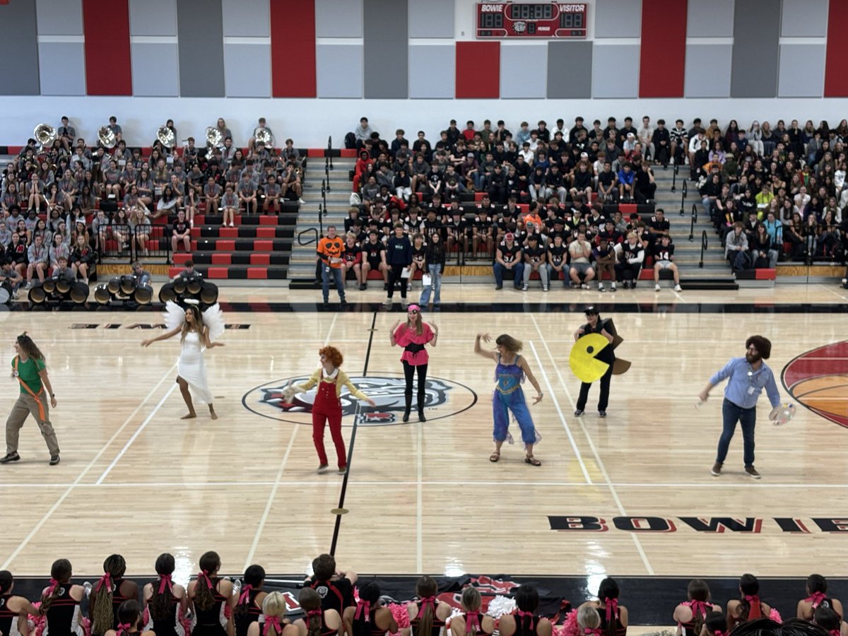 AISDBowie's tweet photo. Pep rally today! Go DAWGS! Beat Austin High!  @AISDBowie https://t.co/pbeNkB0qO7