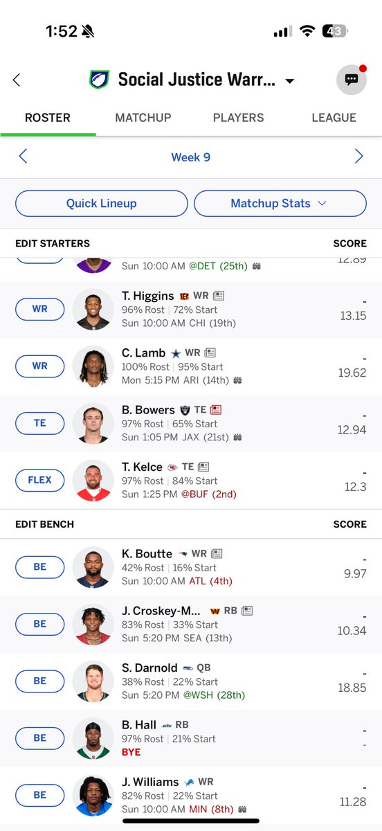 Social Justice Warriors are in 12 personnel this week #jumboset